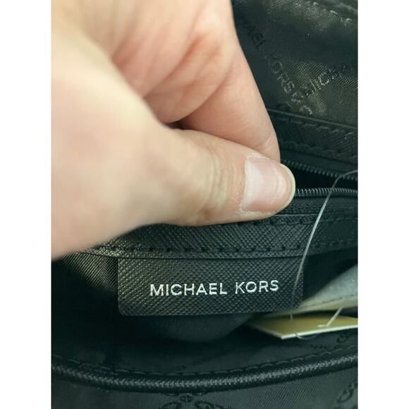 MICHAEL KORS NWT BLACK WHITE ANIMAL NYLON CROSSBODY BAG - Picture 14 of 16